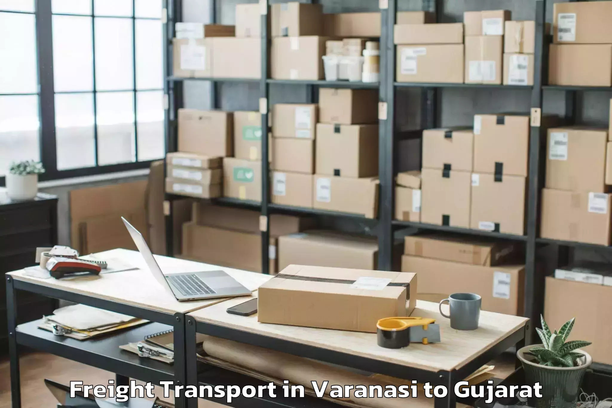 Affordable Varanasi to Mangrol Freight Transport